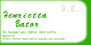 henrietta bator business card